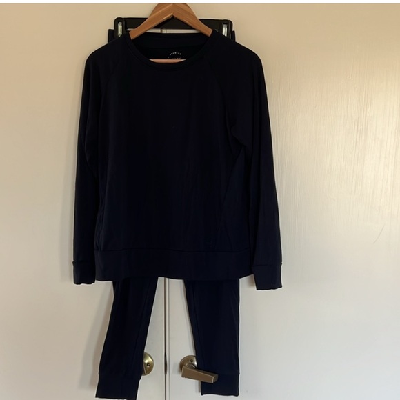 Cozy Earth Women's Brushed Bamboo Jogger Set, Navy, Small - Picture 8 of 15